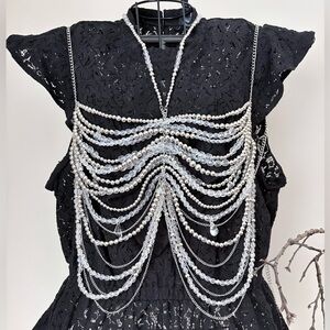 Elegant Bead and Chain Body Jewelry